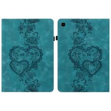 Per Samsung Galaxy Tab S6 Lite 2022 / 2020 Custodia per tablet intelligente in pelle goffrata Love Hearts (verde)