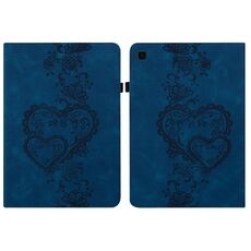 Per Samsung Galaxy Tab S6 Lite 2022 / 2020 Custodia per tablet intelligente in pelle goffrata Love Hearts (blu scuro)
