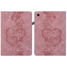 Per Samsung Galaxy Tab A7 10.4 2020 Custodia per tablet intelligente in pelle goffrata con cuoricini (rosa)