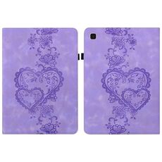 Per Samsung Galaxy Tab A 9.7 T550 Custodia per tablet in pelle goffrata con cuoricini (viola)