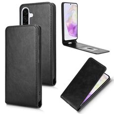 Custodia in pelle con flip verticale magnetico per Samsung Galaxy A56 5G (nera)