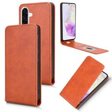 Custodia in pelle con chiusura magnetica verticale per Samsung Galaxy A56 5G (marrone)
