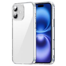 Custodia antiurto per iPhone 16 Plus in TPU ibrida per PC (trasparente)