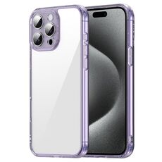 Custodia antiurto per iPhone 15 Pro Max in TPU ibrida per PC (viola trasparente)