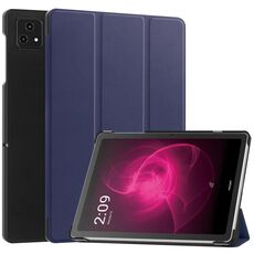 Custodia per tablet intelligente in pelle con supporto a 3 pieghe Custer Texture per T-Mobile REVVL Tab 5G (blu scuro)