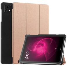 Custodia per tablet intelligente in pelle con supporto a 3 pieghe Custer Texture per T-Mobile REVVL Tab 5G (oro rosa)