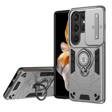 Custodia ad anello con supporto Camshield per Samsung Galaxy S25 Ultra 5G (grigio)