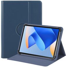 Custodia in pelle per tablet Voltage Hook da 9-10 pollici con rotazione a 360° (blu scuro)