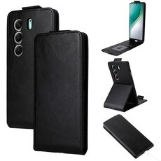 Custodia in pelle con chiusura magnetica verticale per Tecno Camon 40 Pro 4G/5G (nera)