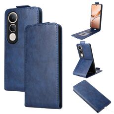 Custodia in pelle con chiusura magnetica verticale per vivo V50 Lite 5G con fibbia (blu)