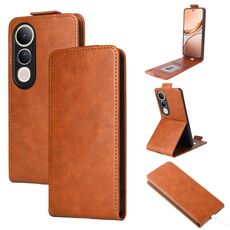 Custodia in pelle con chiusura magnetica verticale per vivo V50 Lite 5G con fibbia (marrone)