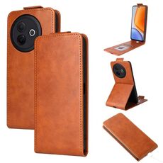Custodia in pelle con chiusura magnetica verticale per vivo Y39 5G / Y300i con fibbia (marrone)