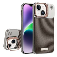 Custodia per telefono MagSafe in fibra di carbonio senza cornice per iPhone 14/13 (oro deserto)