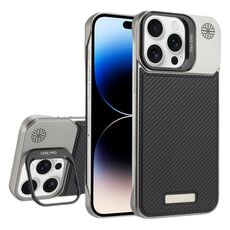 Custodia per telefono MagSafe per PC con supporto in fibra di carbonio senza cornice per iPhone 14 Pro (nero)