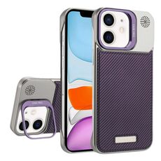 Custodia per telefono MagSafe in PC con supporto in fibra di carbonio senza cornice per iPhone 11 (viola)
