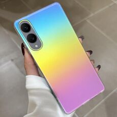 Custodia per telefono con sfumatura di colore satinato per Samsung Galaxy S25 Edge 5G (placcatura colorata)