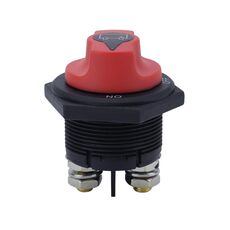 Interruttore batteria a prova di perdite per camper e yacht in ottone conduttivo da 200 A CC (nero senza uscita, stile 1 non rimovibile)