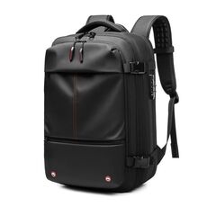 Borsa da viaggio per computer da 19 pollici, grande capacità, espandibile, a compressione sottovuoto, a doppia spalla per uomo (nera)