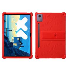Custodia protettiva antiurto in silicone per tablet Lenovo Idea Tab Pro con supporto (rosso)