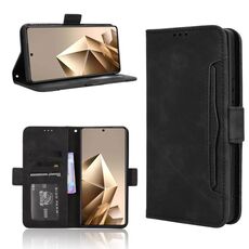 Custodia in pelle con texture in vitello effetto pelle di vitello per Infinix Note 50 4G / Note 50 Pro 4G (nera)