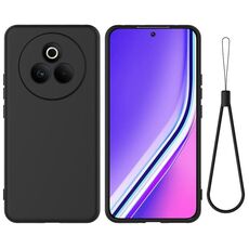 Custodia antiurto in silicone liquido Pure Color per Realme P3 Pro (nero)