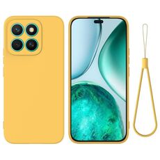 Custodia antiurto in silicone liquido color puro per Honor X8c 4G (giallo)