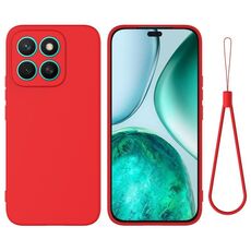 Custodia antiurto in silicone liquido color puro per Honor X8c 4G (rosso)