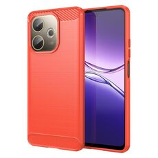 Custodia in TPU con texture spazzolata in fibra di carbonio per OPPO A5 Pro 4G (rosso)