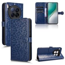 Custodia in pelle con trama a nido d'ape per Tecno Camon 40 Premier (blu)