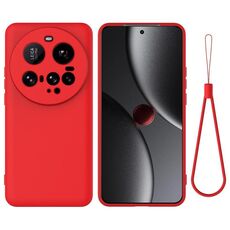 Custodia per telefono Xiaomi 15 Ultra Solid Color in silicone liquido anti-goccia a copertura totale (rosso)
