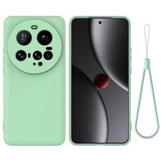 Custodia per telefono a copertura totale antiurto in silicone liquido color ultra solido per Xiaomi 15 (verde)
