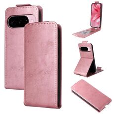Custodia in pelle con chiusura magnetica verticale per Google Pixel 10 5G / 10 Pro 5G e fibbia (oro rosa)