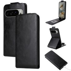Custodia in pelle con chiusura magnetica verticale per Google Pixel 10 Pro XL 5G e fibbia (nera)