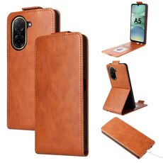 Custodia in pelle con chiusura magnetica verticale per Redmi A5 4G da 173,3 mm con fibbia (marrone)