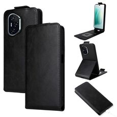 Custodia in pelle con chiusura magnetica verticale per Honor 400 (nera)