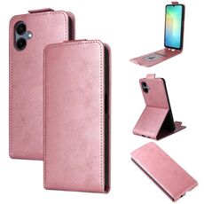 Custodia in pelle con chiusura magnetica verticale per Samsung Galaxy A06 5G / 4G con fibbia (oro rosa)
