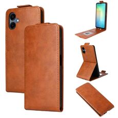 Custodia in pelle con chiusura magnetica verticale per Samsung Galaxy A06 5G / 4G con fibbia (marrone)