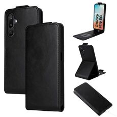 Custodia in pelle con chiusura magnetica verticale per Samsung Galaxy F16 / M16 con fibbia (nera)