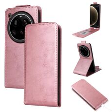 Custodia in pelle con chiusura magnetica verticale per Xiaomi 15 Ultra 5G e fibbia (oro rosa)