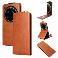 Custodia in pelle con chiusura magnetica verticale per Xiaomi 15 Ultra 5G e fibbia (marrone)