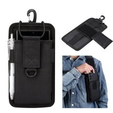 Borsa da cintura impermeabile per telefono da esterno in tessuto Oxford da 6,7-7,2 pollici (nera)