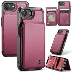 Custodia antifurto RFID per iPhone 16e CaseMe C22 con slot per schede (rosso)