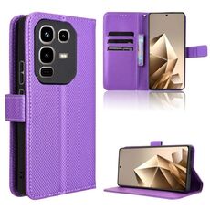 Custodia in pelle con texture a diamante per Infinix Note 50 4G / Note 50 Pro 4G (viola)