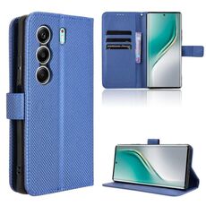 Custodia in pelle con texture a diamante per Tecno Camon 40 Pro 4G / 5G (blu)