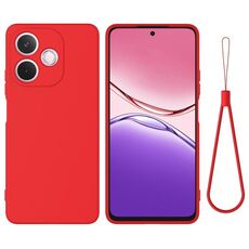 Custodia antiurto in silicone liquido color puro per OPPO A5 Pro 5G (rosso)
