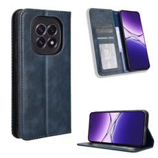 Custodia in pelle con texture retrò e fibbia magnetica globale per OPPO F29 5G (blu)