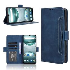 Custodia in pelle con texture in vitello per Umidigi G100 / G100A (blu)