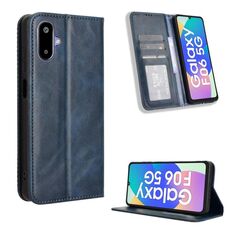 Custodia in pelle con texture retrò e fibbia magnetica per Samsung Galaxy F06 5G / M06 5G (blu)
