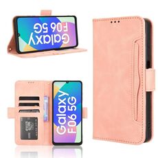 Custodia in pelle con texture in vitello effetto pelle di vitello per Samsung Galaxy F06 5G / M06 5G (rosa)
