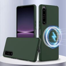 Custodia antiurto in silicone Magsafe per Sony Xperia 1 III (verde scuro)